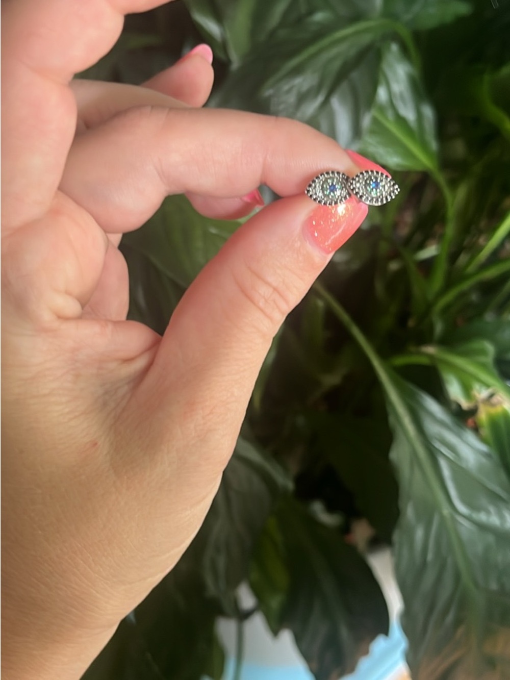 Michael Kors Sterling Silver Evil Eye Stud Earrings